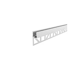 Reprofil Tile Profil afslutning belysning opad op til 12 mm LED Strips, aluminium, lakeret, 200cm, hvid