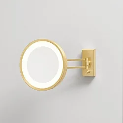 Spejl med belysning BS 36 LED 7-fold IP 44, guld mat 