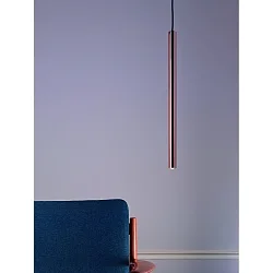 LED Pendant luminaire PIPE 1, 6,5W, 350mA, 3000K, 600lm, IP20, rosegold / copper