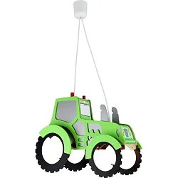 Pendel TRAKTOR 2-flammer E27 IP20, grøn, sølv