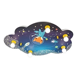 LED Picture cloud LITTLE ASTRONAUTS SPACE MISSION, 5x E14, 40 LED, blue