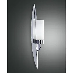 Fabas Luce VANITY Væglampe, E14, højde: 70cm, glas hvid, forkromet