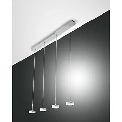 Fabas Luce DUNK LED Pendant luminaire, brushed aluminum, 4 flames