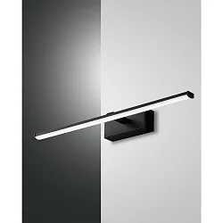LED Wall luminaire NALA, 1x 10W, 3000K, 900lm, IP44, black