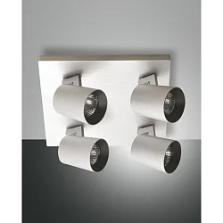 Spot MODO, GU10, 4x 35W, IP20, børstet aluminium
