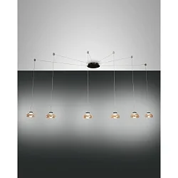 LED Pendant luminaire ARABELLA, 6x 8W, 3000K, 4320lm, IP20, amber