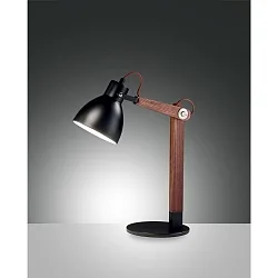 Bordlampe SVEVA, E27, 1x 40W, IP20, sort/valnødfarver