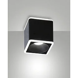 overflade lampe COIBA firkantet IP20, satin, sort