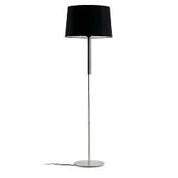 Standerlampe VOLTA E27 IP20, nikkel satin, sort 