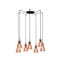 Pendel RETRO 7-flammer E14 IP20, kobber, mat 