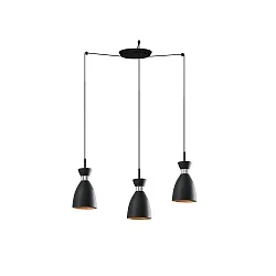 Pendel RETRO 3-flammer E14 IP20, kobber, sort mat 