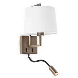 Væglampe FRAME E27 IP20, hvid, antik guld 
