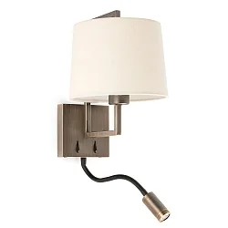 Væglampe FRAME E27 IP20, beige, antik guld 