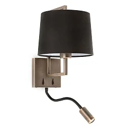 Væglampe FRAME E27 IP20, sort, antik guld 