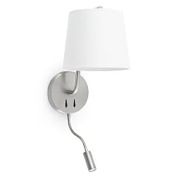 Væglampe BERNI E27 IP20, nikkel satin 