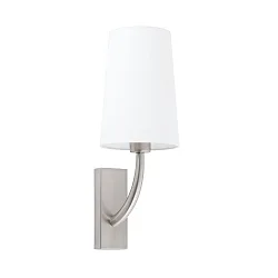 Væglampe REM E27 IP20, nikkel mat, hvid 