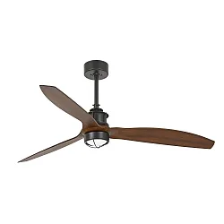 Loftsventilator JUST FAN M med fjernbetjening IP20, valnød, sort mat