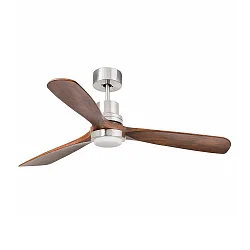 Loftsventilator LANTAU L med fjernbetjening IP20, nikkel mat, valnød