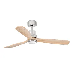 Loftsventilator LANTAU L med fjernbetjening IP20, nikkel mat, fyrretræ