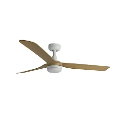 Loftsventilator PUNT M med fjernbetjening IP20, hvid mat, ahorn