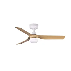 Loftsventilator MINI PUNT S med fjernbetjening IP20, hvid mat, ahorn