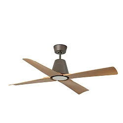 Loftsventilator TYPHOON M med fjernbetjening IP44, brun, ahorn