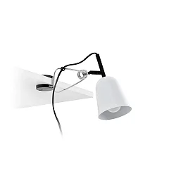 Klemmelampe STUDIO E14 IP20, blank, hvid 