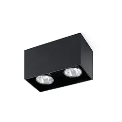 Loftlampe TECTO 2-flammer GU10 IP20, sort mat 
