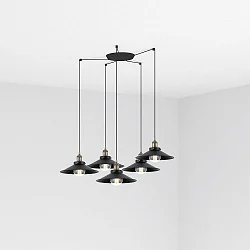 pendant luminaire MARLIN 5 flames E27 IP20, antique gold 