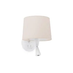 Væglampe CONGA E27 IP20, beige, hvid mat 