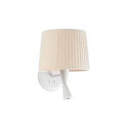 Væglampe SAMBA E27 IP20, beige, hvid mat 