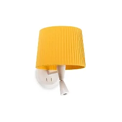 Væglampe SAMBA E27 IP20, gul, hvid mat 