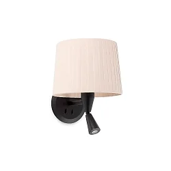 Væglampe SAMBA E27 IP20, beige, sort mat 