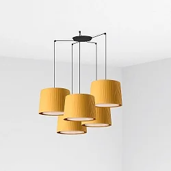 Pendel SAMBA 5-flammer E27 IP20, gul, sort mat 
