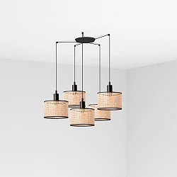 Pendel MAMBO 5-flammer E27 IP20, sort mat 