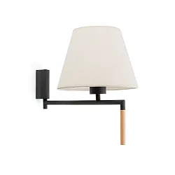 Væglampe RON E27 IP20, beige, mørkegrå 