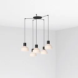 Pendel KOMBO 5-flammer E27 IP20, beige, sort mat 