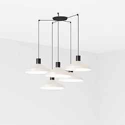 Pendel KOMBO 5-flammer E27 IP20, beige, sort mat 