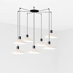 Pendel KOMBO 7-flammer E27 IP20, beige, sort mat 