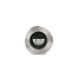 Gulvindbygningslampe GEISER 130 WALLWASHER rund, stiv, asymmetrisk IP67, rustfrit stål, satin 