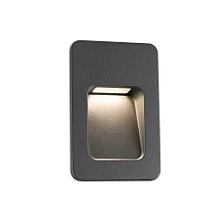 wall recessed luminaire NASE down, square, switchable IP44, dark grey 
