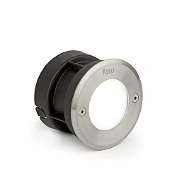 Gulvindbygningslampe LED 18 R HIGH POWER rund, stiv IP67, rustfrit stål, satin 