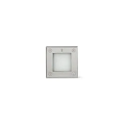 Gulvindbygningslampe LED 18 SQ HIGH POWER stiv, firkantet IP67, rustfrit stål, satin 