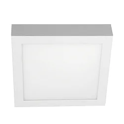 overflade lampe firkantet, flad, egnet til VDU-arbejdsstationer IP54, pulverlakeret, hvid dæmpbar