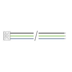 Through-wiring 3 x 1,5 mm² for Damp proof luminaire, series 9166, 1272mm