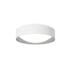 Væg- og Loftlampe PREMIUM ARCHITEKTUR Ø 30,8cm rund IP40, hvid, metalgrå dæmpbar