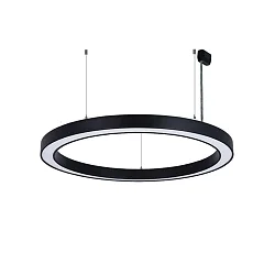 pendant luminaire Ø 62CM CCT Switch, direct, UGR < 19, multipower, ring shape IP40, black 