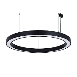 Pendel Ø 133.5CM DALI styrbar, CCT Switch, direkte, UGR < 19, ringform IP40, sort dæmpbar
