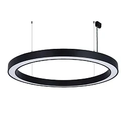 pendant luminaire Ø 150CM CCT Switch, direct / indirect, UGR < 19, multipower, ring shape IP40, black 