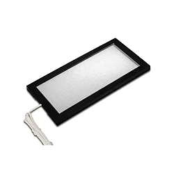 Flad LED Skab armatur LED Sky, IP20, 24V DC, 21 x 11cm, med LED-24 stikkabel 250cm, 6W 4000K 390lm 110°, sort